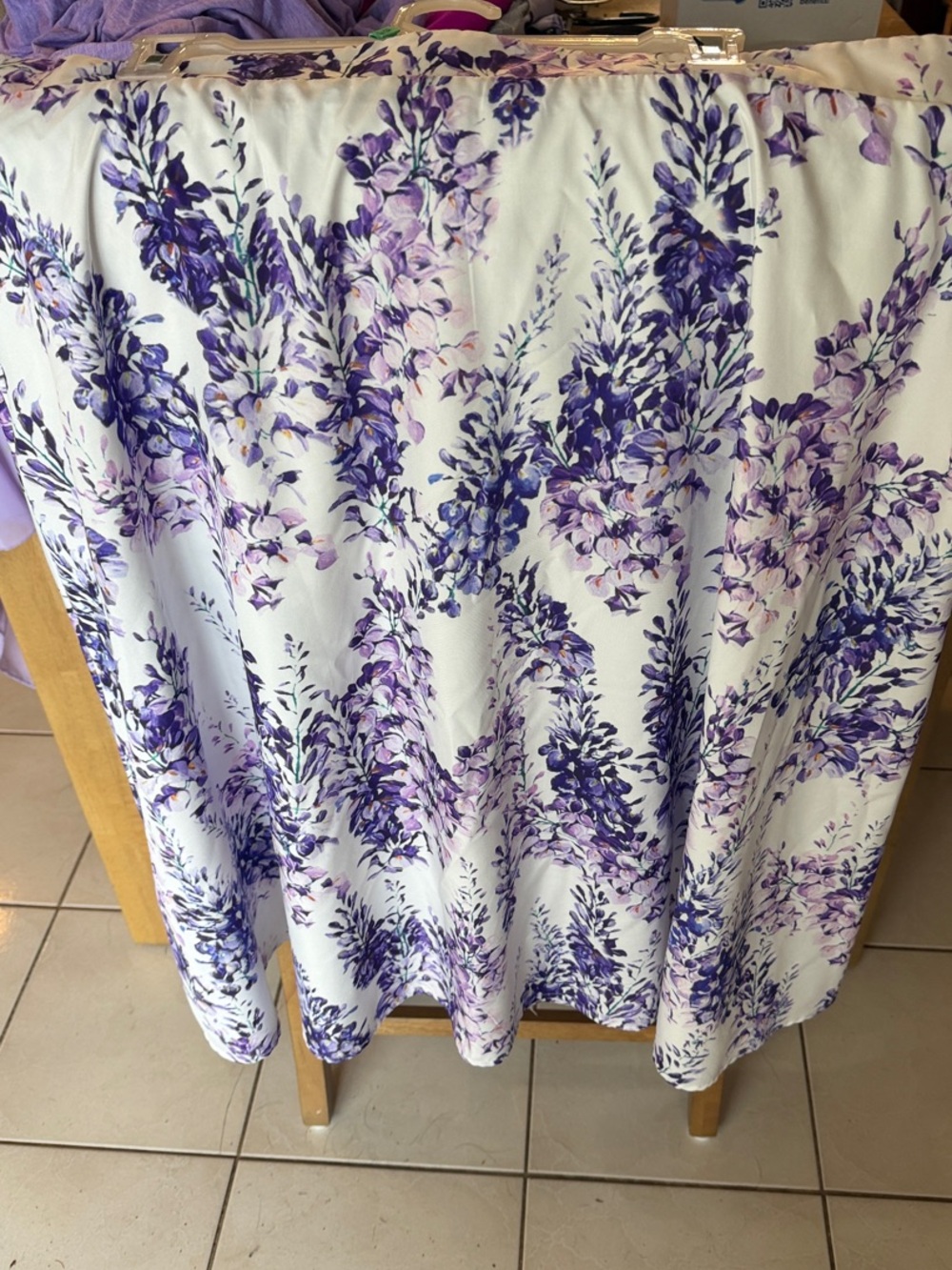 Floral Purple Lavender Print Skirt